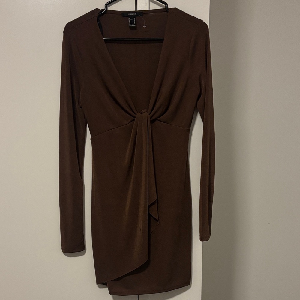 Forever 21 Brown Long Sleeve Dress